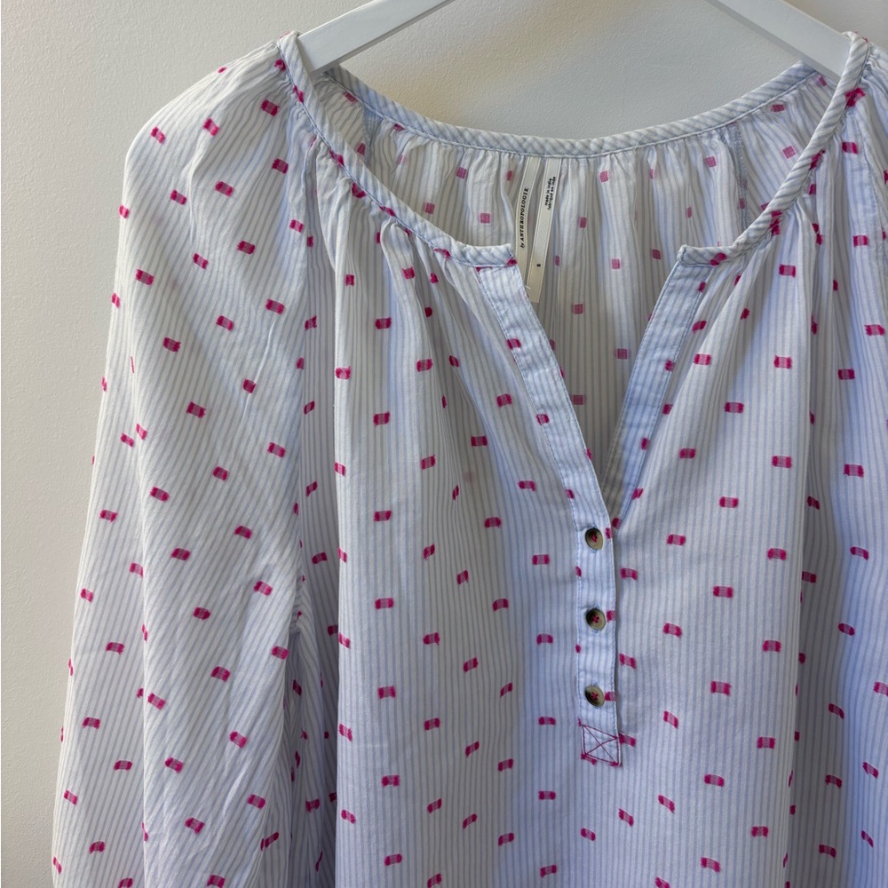 ANTHROPOLOGIE Textured PJ, Lounge Cotton Top. EUC. - Picture 5 of 11